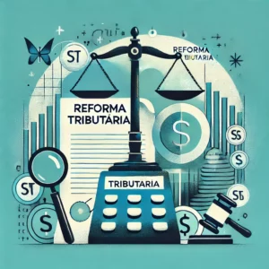 Dall·e 2025 01 15 10.54.44 Crie Uma Imagem Para Um Post De Blog Sobre Reforma Tributária, Usando As Cores Azul E Verde Do Logotipo Da Empresa Do Usuário. A Imagem Deve Incluir E - CBP Contabilidade Brasil Partners